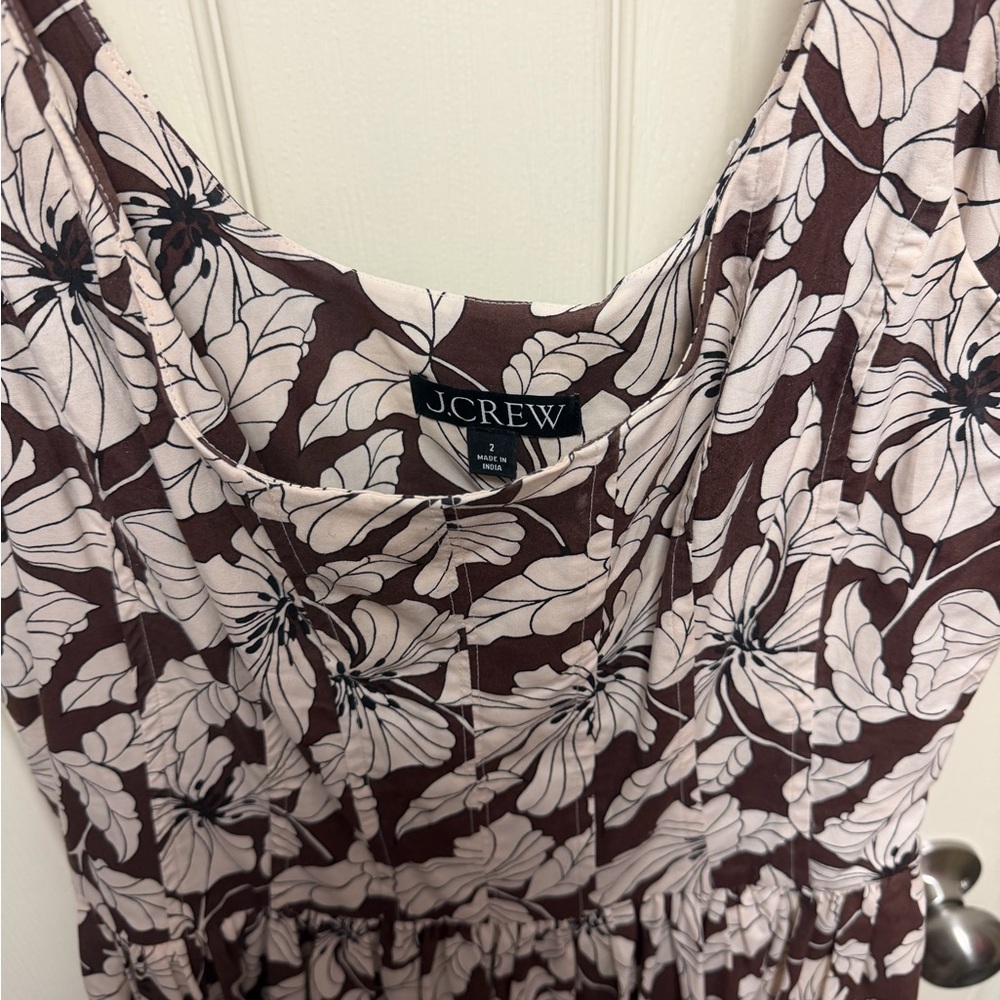 J.crew Fit-and-flare midi dress in floral cotton poplin - Picture 2 of 3